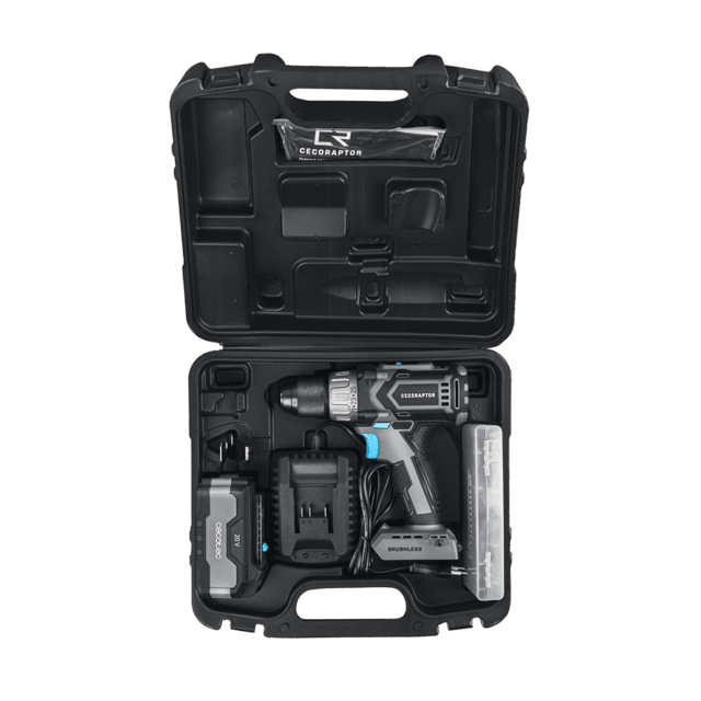 Cecotec CecoRaptor Perfect Drill 4020 Brushless Ultra. Taladro Atornillador Y Perforador De Batería 20V Y 4000 MAh Velocidad Sin Carga De 2000 Rpm Torque Máximo De 46 Nm 25+1 Posiciones Taladro Con Batería Y Atornillador