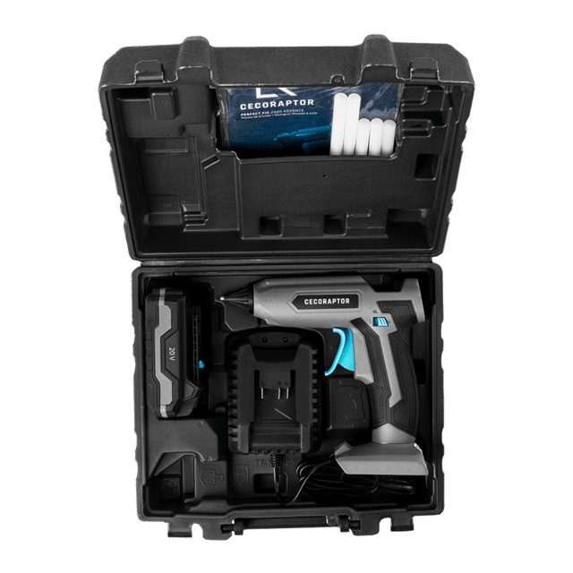Cecotec CecoRaptor Perfect Fix 2020 Advance. Pistola De Encolar Sin Cables De Batería 20V Y 2000 MAh Barras De Diámetro 11mm Y 150 Mm De Largo Temperatura De Trabajo 180ºC Autonomía Hasta 30 Min Pistola De Silicona Caliente