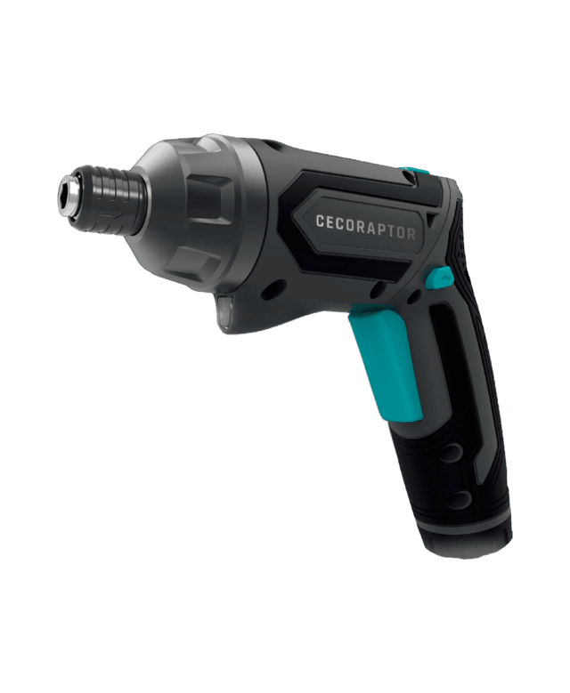 Cecotec CecoRaptor Perfect Work Destornillador A Batería De 4 V Y 1500 MAh Recargable Por USB Con Una Velocidad Sin Carga De 200 Rpm Torque Máximo De 4 Nm Con 6+1 Posiciones Portabrocas De 1/4" (6.35mm) Hex Luz De Trabajo Y Au