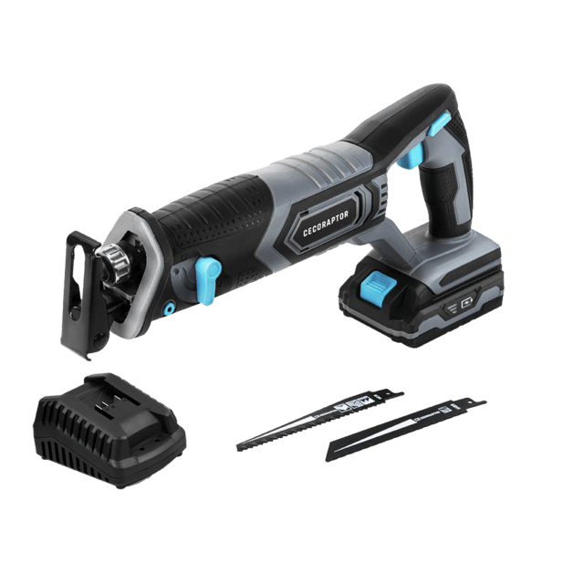 Cecotec CecoRaptor Quick&Cut 2020 Advance. Sierra de Sable sin Cables con Batería 20V y 2000 mAh Frecuencia de Oscilación 3000spm Profundidad Corte 100mm Madera 10mm Aluminio 8mm Metal Sierra de sable batería