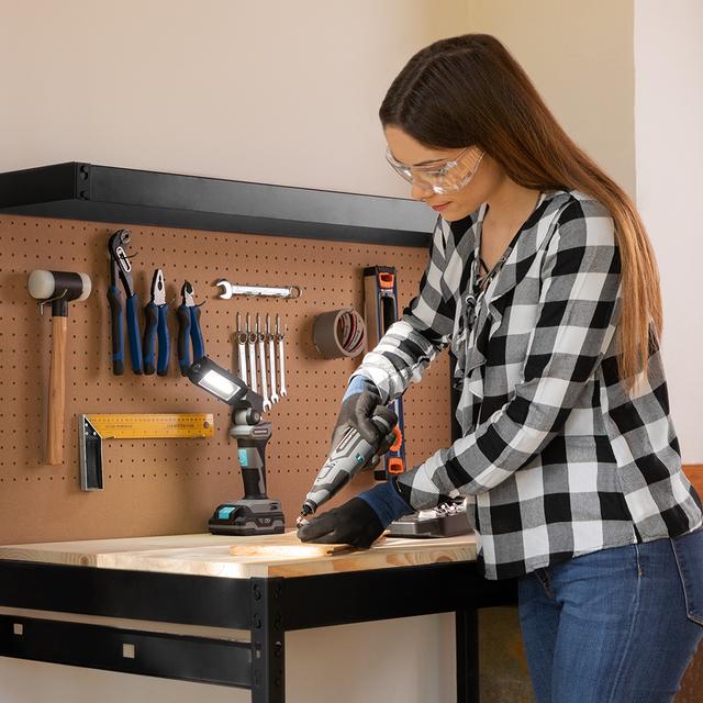 Cecotec CecoRaptor WorkLight 2020 Advance. Luz De Trabajo Sin Cables De 20 V Y 2000 MAh 5 W Frontal 300lm + Lateral 250lm Linterna Trabajo Taller Con Batería