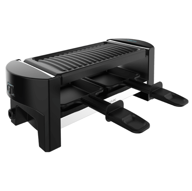Cecotec Cheese&Grill 3200 Pocket Máquina De Raclette Para 2 Personas Con Grill De 320 W. Con Estructura De Diseño Con Acabados En Acero Inoxidable Botón De Encendido Y Apagado Y Placa De Asar Antiadherente Con Superficie De G