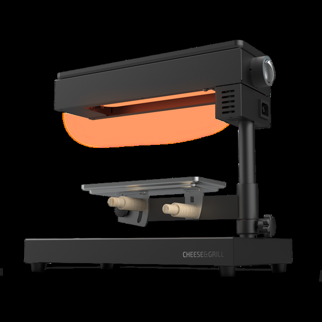 Cecotec Cheese&Grill 6000 Black. Raclette Con Potencia 600W Función Grill Acabado Acero INOX Termostato Regulable 2 Espátulas De Madera Parrilla Superior Antiadherente Raclette Para Queso