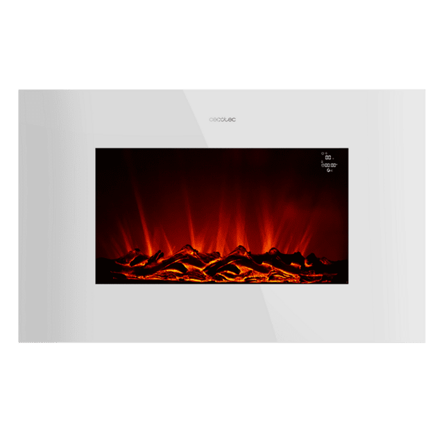 Cecotec Chimenea Eléctrica Ready Warm 3590 Flames Connected White M. 2000 W Tamaño 35" WiFi 2 Niveles De Potencia Mando A Distancia Temporizador 30 M2Chimenea Eléctrica