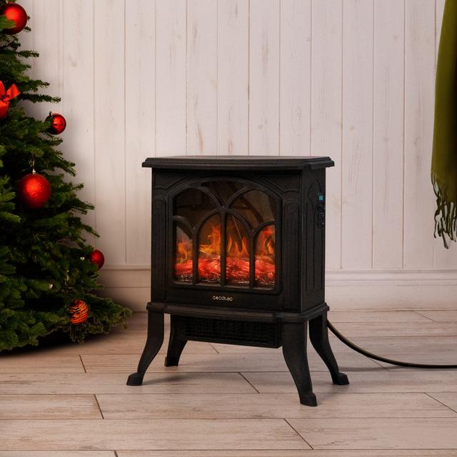 Cecotec Chimenea Eléctrica ReadyWarm 1500 Flames Chimenea Eléctrica De Pie Con 1500 W De Potencia Dos Niveles De Potencia Termostato Ajustable Y Control De Las Llamas. Chimenea Eléctrica De Pie
