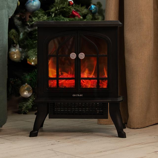 Cecotec Chimenea Eléctrica ReadyWarm 2000 Flames Chimenea Eléctrica De Pie Con 2000 W De Potencia Dos Niveles De Potencia Termostato Ajustable Y Control De Las Llamas. Chimenea Eléctrica De Pie 2000 W