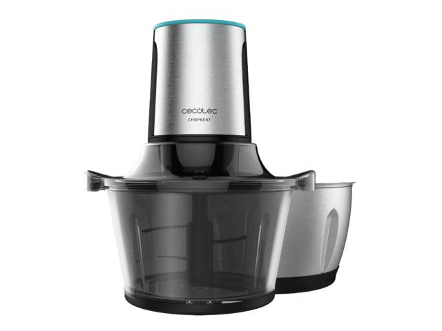 Cecotec ChopBeat 1500 TitanBlack Glass&Steel. Picadora De Carne Y Verduras Eléctrica Con 600 W 4 Cuchillas De Titanio Negro 2 Boles Incluidos: Cristal Y Acero Inox De 1 5 L 2 Velocidades Picadora