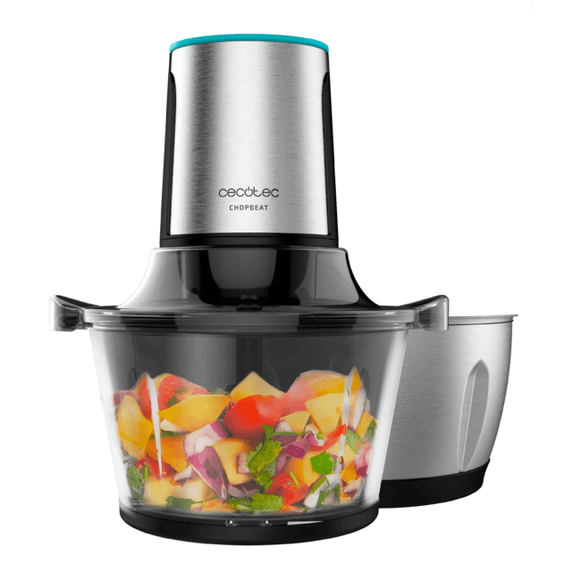 Cecotec ChopBeat 1500 TitanBlack Steel. Picadora De Carne Y Verduras Eléctrica Con 600 W 4 Cuchillas De Titanio Negro Bol De Acero Inoxidable De 1 5 L Y 2 Velocidades Picadora