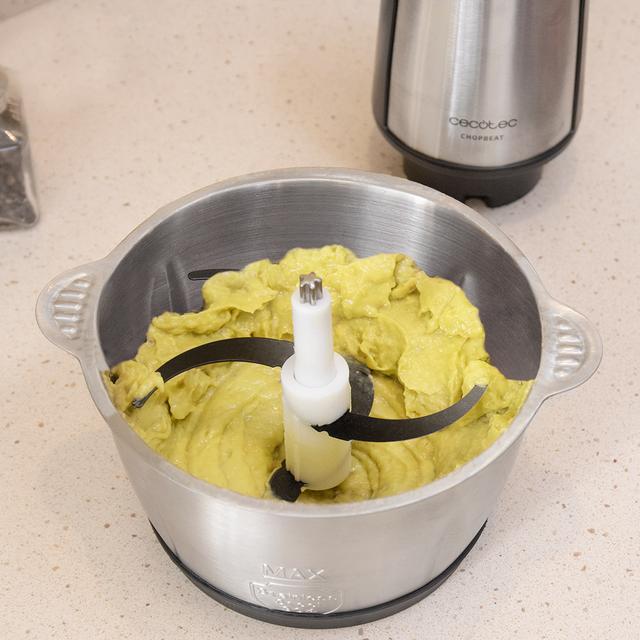 Cecotec ChopBeat 1500 TitanBlack Steel. Picadora De Carne Y Verduras Eléctrica Con 600 W 4 Cuchillas De Titanio Negro Bol De Acero Inoxidable De 1 5 L Y 2 Velocidades Picadora