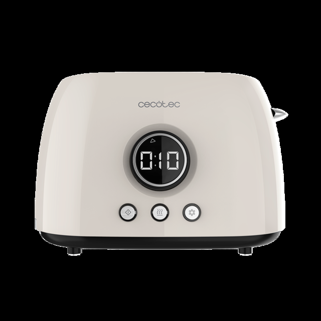 Cecotec ClassicToast 8000 Beige Double. Tostadora Digital De 800 W 2 Ranuras Extraanchas Para 2 Tostadas Pantalla Digital 3 Funciones Varillas Superiores Diseño Retro En Beige Tostador Vertical Digital