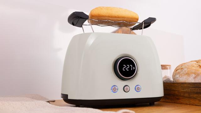 Cecotec ClassicToast 8000 Beige Double. Tostadora Digital De 800 W 2 Ranuras Extraanchas Para 2 Tostadas Pantalla Digital 3 Funciones Varillas Superiores Diseño Retro En Beige Tostador Vertical Digital