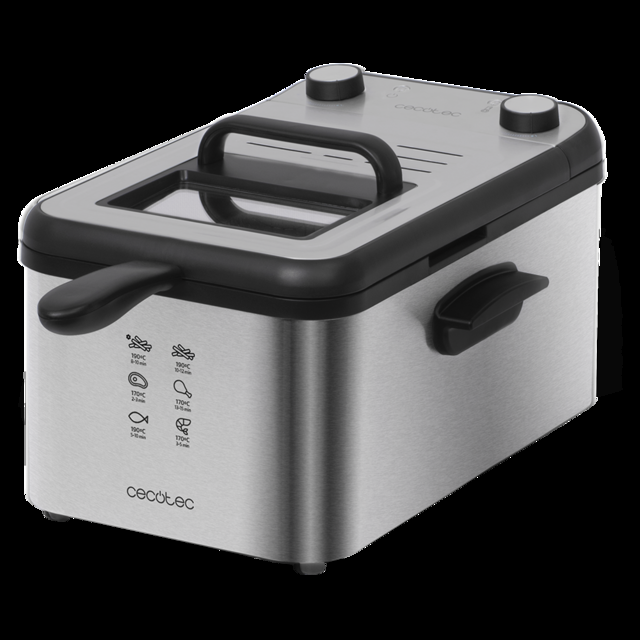 Cecotec CleanFry 3000 Full INOX Freidora Eléctrica De 3 Litros Filtro OilCleaner 2400 W Cubeta Cestillo De Freír Aptos Para Lavavajillas 30 Minutos Y Cubeta De Acero Freidora Eléctrica 3 Litros  