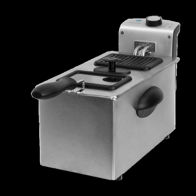 Cecotec CleanFry 3000 Full Inox. Freidora Eléctrica De 3L Acero Inoxidable Filtro OilClean 2180W De Potencia Tapa Con Ventana De Visión Y Filtro Antiolores. Freidora
