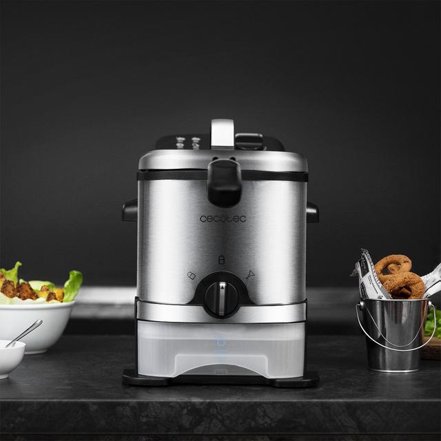 Cecotec CleanFry 3000 ProFilter. Freidora Con Depósito Y Potencia 2000 W 3 Litros De Capacidad Sistema ProFilter Para Extraer Y Filtrar El Aceite Apta Para El Lavavajillas Freidora De Aceite De 3 Litros  