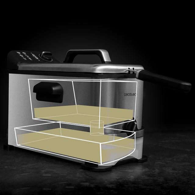 Cecotec CleanFry 3000 ProFilter. Freidora Con Depósito Y Potencia 2000 W 3 Litros De Capacidad Sistema ProFilter Para Extraer Y Filtrar El Aceite Apta Para El Lavavajillas Freidora De Aceite De 3 Litros  