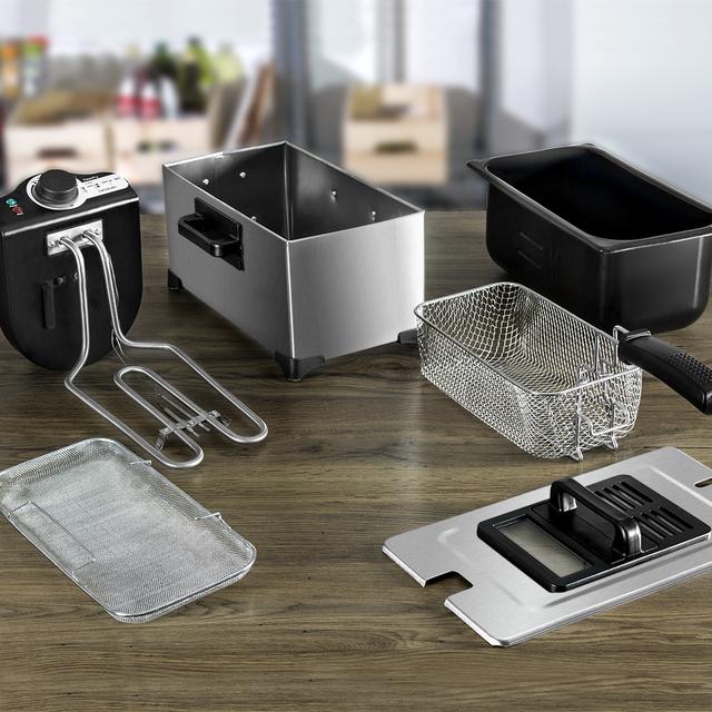 Cecotec CleanFry 3L.Freidora De Temperatura Hasta 190 ° C Recipiente Esmaltado Y Apto Para Lavavajillas Filtro De Aceite Para Mantener Limpio El Aceite 2000W Freidora Eléctrica 3 Litros  