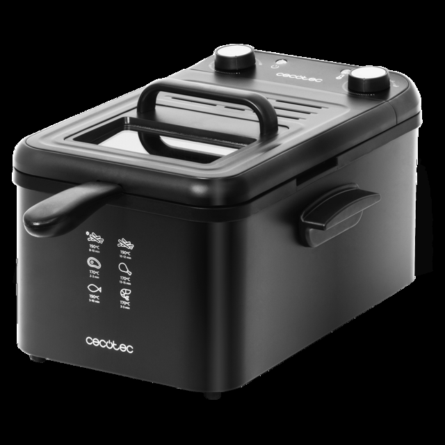 Cecotec CleanFry Infinity 3000 Black Freidora Eléctrica De 3 Litros De Capacidad De Aceite Filtro OilCleaner 2400 W Temporizador De 30 Minutos Negro. Freidora Eléctrica 