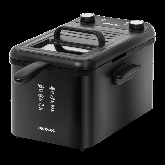Cecotec CleanFry Infinity 4000 Black Freidora De 4 Litros Filtro OilCleaner 3270 W Cubeta Cestillo De Freír Aptos Para Lavavajillas 30 Minutos Y Cuerpo Y Tapa Lacados En Negro