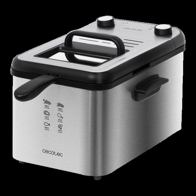 Cecotec CleanFry Infinity 4000 Full INOX. Freidora Eléctrica De 4 L Filtro OilCleaner 3270 W Cubeta Cestillo De Freír Y Filtro OilCleaner Aptos Lavavajillas Temporizador 30 Min Y Cubeta Acero. Freidora Eléctrica 4 Litros  