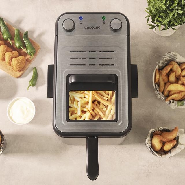 Cecotec CleanFry Infinity 4000 Full INOX. Freidora Eléctrica De 4 L Filtro OilCleaner 3270 W Cubeta Cestillo De Freír Y Filtro OilCleaner Aptos Lavavajillas Temporizador 30 Min Y Cubeta Acero. Freidora Eléctrica 4 Litros  