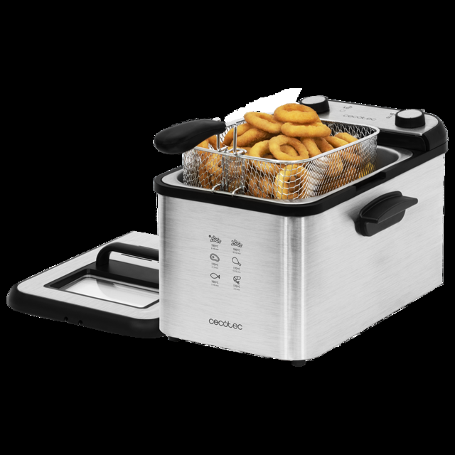 Cecotec CleanFry Infinity 4000 Full INOX. Freidora Eléctrica De 4 L Filtro OilCleaner 3270 W Cubeta Cestillo De Freír Y Filtro OilCleaner Aptos Lavavajillas Temporizador 30 Min Y Cubeta Acero. Freidora Eléctrica 4 Litros  