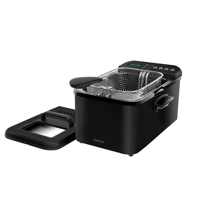 Cecotec Cleanfry Luxury 3000 Black. Freidora De Aceite De 3 2 Litros Con 2400 W Acero Inoxidable Lacado En Negro 5 Programas Preestablecidos Filtro OilClean Freidora Con Cuerpo Lacado En Negro De 3 2 Litros Con Filtro OilCleaner