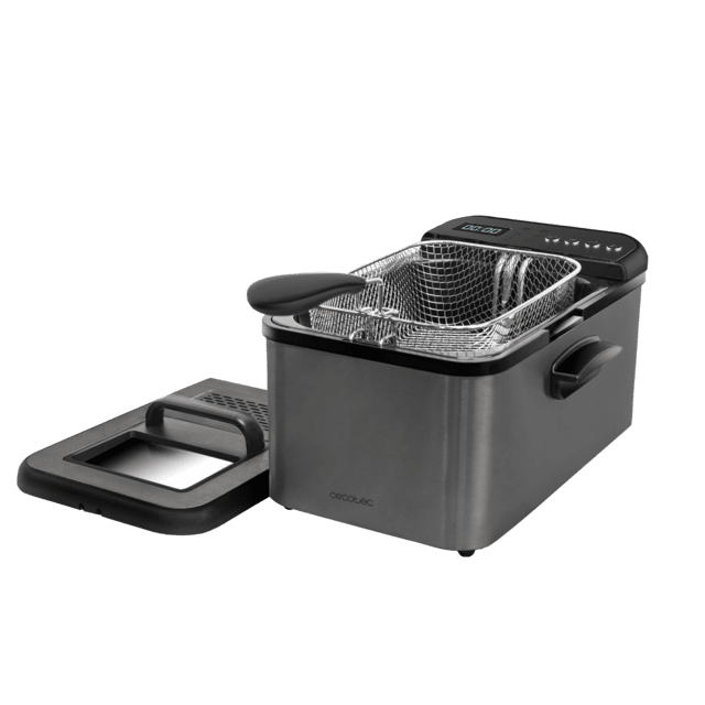 Cecotec Cleanfry Luxury 3000 Dark 3 2 Litros De Aceite Para Freidora. 2400 W Acero Inoxidable Teñido De Negro 5 Programas Preestablecidos Filtro OilClean Freidora Con Cuerpo Lacado En Negro De 3 2 Litros Con Filtro OilCleaner 2