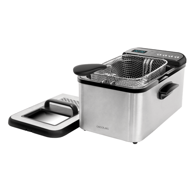 Cecotec Cleanfry Luxury 3000. Freidora De Aceite De 3 2 Litros Con 2400 W Acero Inoxidable 5 Programas Preestablecidos Filtro OilClean Freidora Con Cuerpo Lacado En Negro De 3 2 Litros Con Filtro OilCleaner 2400 W Y 5 Programas