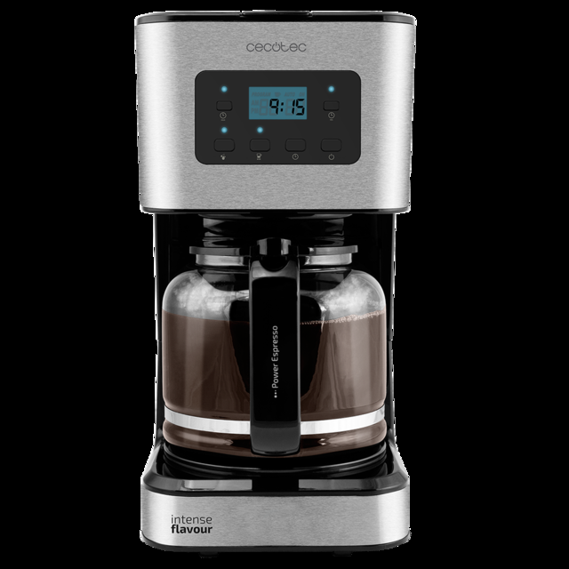 Cecotec Coffee 66 Smart. Cafetera Goteo de 950 W Programable 24h Tecnología ExtemAroma Función AutoClean Acabados en Acero Inoxidable Pantalla LCD Jarra de Vidrio de 1 5 L Cafetera goteo programable / Cafetera americana  