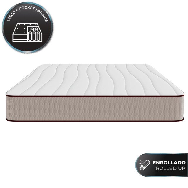 Cecotec Colchón Flow 6800 Hybrid 135x190 Colchón híbrido multicapa con núcleo de muelles ensacados SpringCore altura de 28 cm y tecnologías SeparateMuv ViscoCare & BreathSoft.Colchón híbrido multicapa con núcleo de muell
