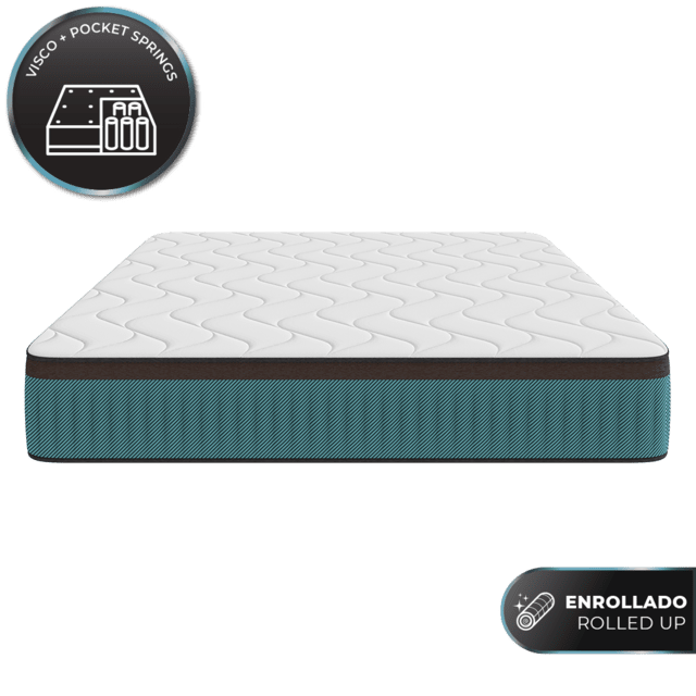 Cecotec Colchón Flow 7800 Hybrid 150x200 Colchón híbrido multicapa con núcleo de muelles ensacados SpringCore altura de 30 cm y tecnologías SeparateMuv ViscoCare+ & BreathSoft.Colchón híbrido multicapa con núcleo de muel