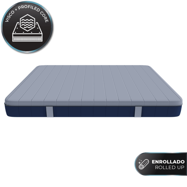 Cecotec Colchón Flow e-Hybrid T 135x190 Colchón viscoelástico y enfundable de 28 cm de altura con núcleo de muelles ensacados y 4 capas para una firmeza medio alta y tecnologías SeparateMuv MorphoAdapt+ SoftFresh & EasyClea