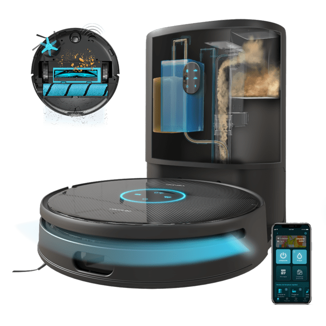 Cecotec Conga 12090 Twice Roller Home&Fill Robot Aspirador Y Friegasuelos Con Base De Autovaciado De Polvo Y Agua Sucia Y Rellenado De Agua Limpia. Navegación Ultraprecisa Con Láser Integrado. Potencia De Succión De 4000 Pa.