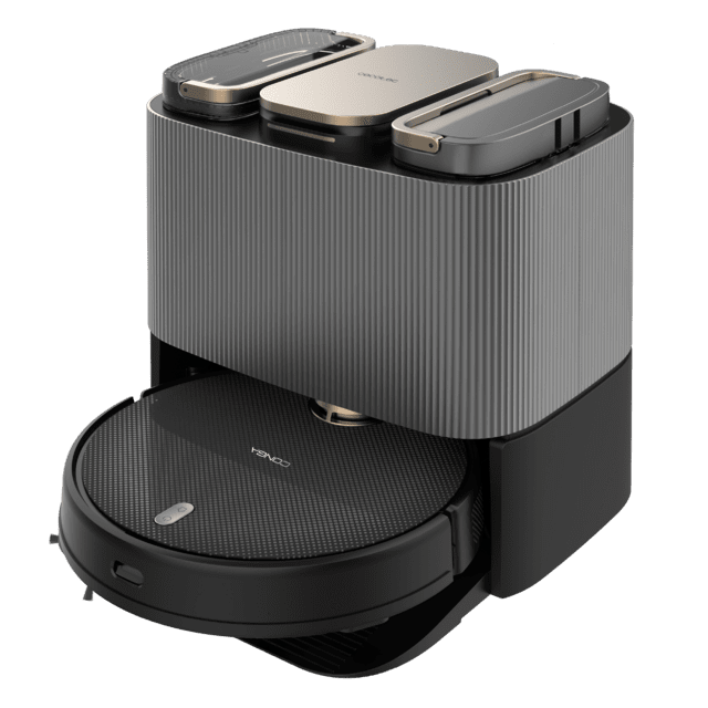 Cecotec Conga 13090 Spin Evolution Home&Wash Robot Aspirador Base 4 En 1. Cuenta Con Tecnología Láser. Incluye 2 Cepillos Centrales Intercambiables: Uno Mixto Y Uno De Silicona óptimo Para Pelo De Mascotas. Mopas Giratorias.