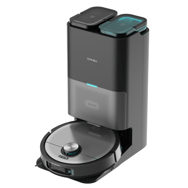 Cecotec Conga 20090 ProAI EndlessFoam Robot Aspirador Con Tecnología Láser De Navegación Y Detección De Objetos. Base De Autovaciado Con Tanques De Agua Limpia Y Agua Sucia Bolsa De Polvo Y Dosificador De Jabón. Autolimpiez