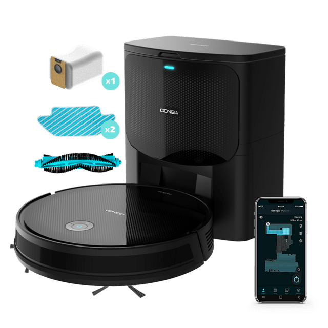 Cecotec Conga 2499 Ultra Vac Station Robot aspirador con base de autovaciado. Cuenta con tecnología giroscópica limpieza ordenada de la totalidad de la superficie recorrida. Friega aspira y barre a la vez. Potencia de succión