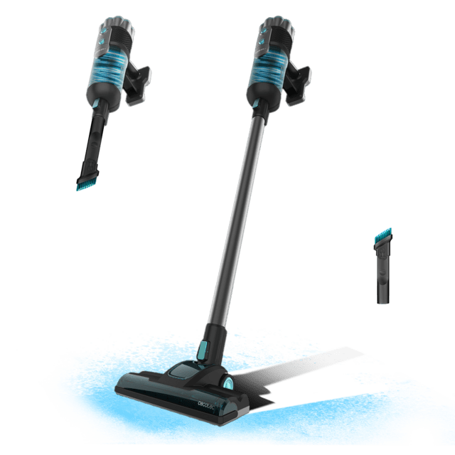 Cecotec Conga 700 PowerHead Aspirador escoba con cable. Potencia máxima de hasta 615 W y poder de succión de hasta 18 kPa. Depósito de 500 ml. Cepillo motorizado. Aspirador escoba con cable