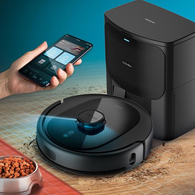 Cecotec Conga 7490 Immortal Home Genesis Robot Aspirador Con Navegación Láser Y Base De Autovaciado. 4 En 1: Barre Aspira Friega Y Pasa La Mopa. Potencia De Succión De 2600 Pa. 120 Minutos De Autonomía. Cepillo Central Multi