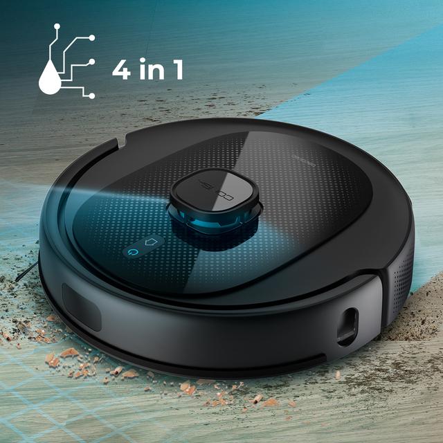 Cecotec Conga 7490 Immortal Home Genesis Robot Aspirador Con Navegación Láser Y Base De Autovaciado. 4 En 1: Barre Aspira Friega Y Pasa La Mopa. Potencia De Succión De 2600 Pa. 120 Minutos De Autonomía. Cepillo Central Multi