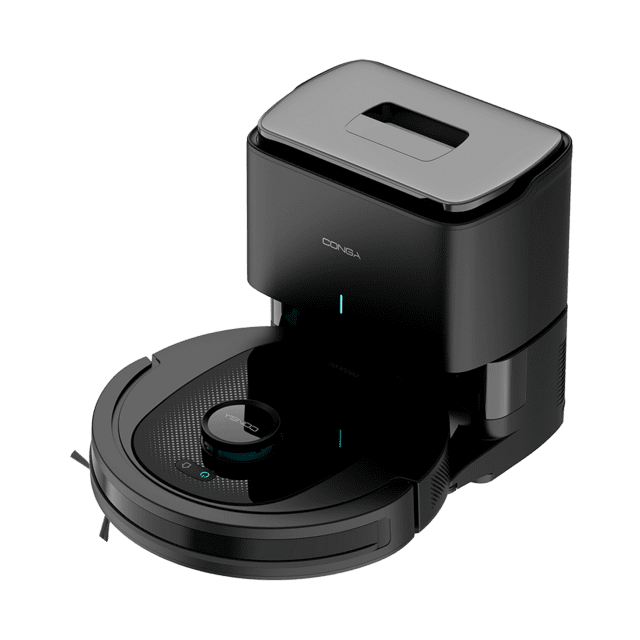 Cecotec Conga 7490 Ultimate Vac Station Robot Aspirador Con Navegación Láser Y Base De Autovaciado. Limpieza 4 En 1: Barre Aspira Friega Y Pasa La Mopa. Potencia De Succión De 2600 Pa. 120 Minutos De Autonomía. Cepillo Centr