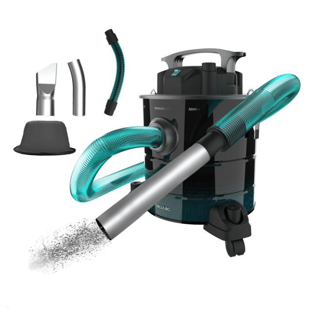 Cecotec Conga Ash 5000 Free Aspirador de cenizas y de pellets Conga Ash 5000 Free de 20L 1200 W de potencia y sencillo transporte gracias a sus ruedas y su asa de transporte Aspirador de cenizas