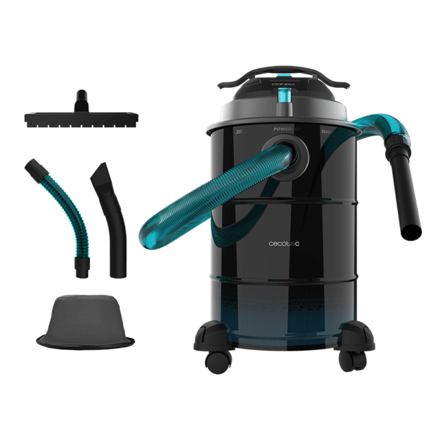 Cecotec Conga Ash 6000 EasyGo Home XL Aspirador de cenizas y de pelets Conga Ash 6000 Easy Go Home XL de 30L 1500 W de potencia y sencillo transporte gracias a sus ruedas y su asa de transporte Aspirador de cenizas
