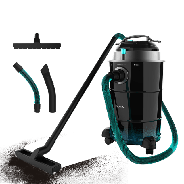 Cecotec Conga Ash 6000 EasyGo XL Aspirador de cenizas y de pellets de 30L 1500 W de potencia y sencillo transporte gracias a sus ruedas y su asa de transporte Aspirador de cenizas