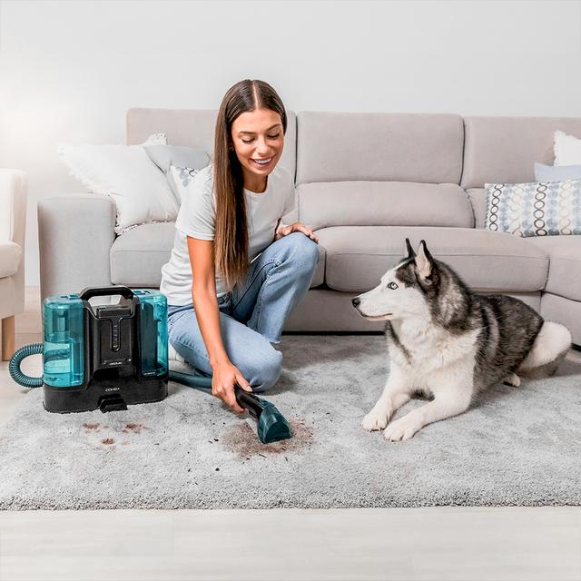 Cecotec Conga Carpet&Spot Clean Liberty XL Aspirador De Tapicerías Con Potencia De 150W Con Batería Y Autonomía De 30 Minutos. Dos Depósitos Uno De Agua Limpia Y Otro De Agua Sucia. Pulverizador De Agua Y Accesorio Limpia Ve