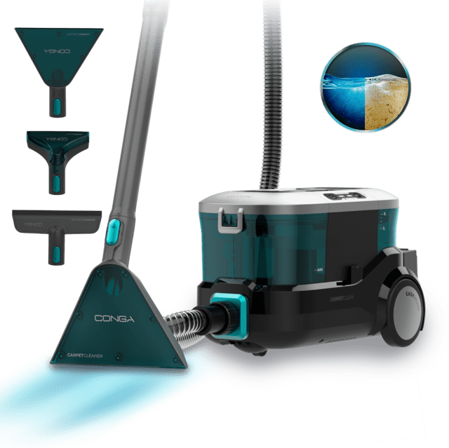 Cecotec Conga CarpetClean 10000 EasyHome Aspirador de tapicerías de trineo CarpetClean multiusos. Potencia de 800 W. Depósito de agua limpia y de agua sucia. Multisuperficie. Fácil transporte. Kit de accesorios. Aspirador de