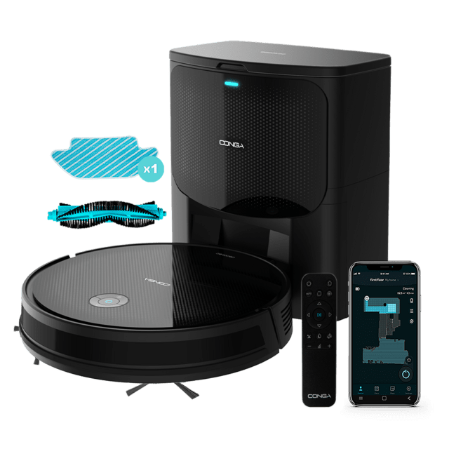 Cecotec Conga Gyro Home Robot aspirador Conga Gyro Home. Cuenta con tecnología giroscópica limpieza ordenada de la totalidad de la superficie recorrida. Friega aspira y barre a la vez. Potencia de succión de 2100 Pa. APP. Cep