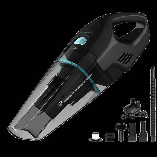 Cecotec Conga Immortal ExtremeSuction 22 2 V Hand. Aspirador de Mano Potente. para sólidos y líquidos. Tecnología ciclónica. Accesorios para casa y Coche. Autonomía de 25 Minutos. Aspirador de mano potente sin cable