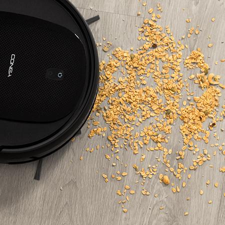 Cecotec Conga Perfect&Clean Connected Titanium. Robot Aspirador Y Friegasuelos Con Tecnología Gyro 2100 Pa Autonomía 160 Min 3 Niveles Potencia Y Fregado Cepillo Jalisco 10 Modos Y APP Robot Aspirador