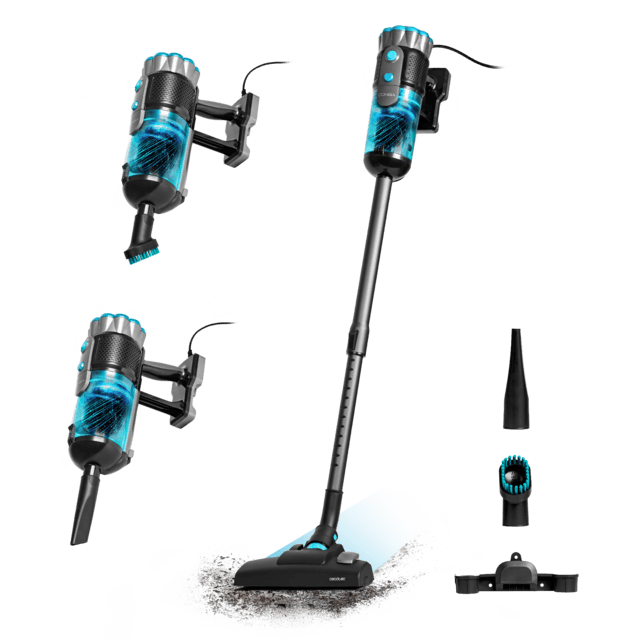 Cecotec Conga Popstar 600 Ultra Aspirador escoba con cable. Potencia máxima de hasta 600 W y poder de succión de hasta 18 kPa. Depósito de 500 ml. Aspirador escoba con cable