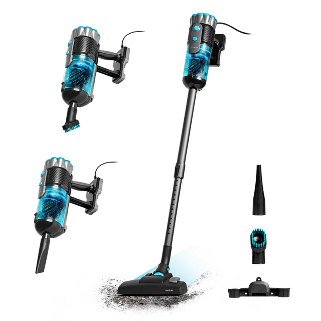 Cecotec Conga PopStar 600 Vital Aspirador escoba con cable. Potencia máxima de hasta 600 W y poder de succión de hasta 18 kPa. Depósito de 500 ml. Aspirador escoba con cable